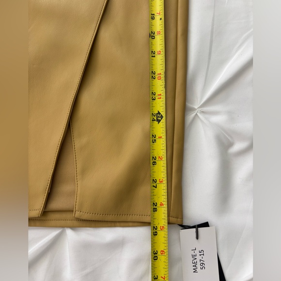 LuLaRoe Luxe Maeve Stretchy Lined Faux Leather Skirt, Lg, NWT, Butterscotch - Picture 6 of 6